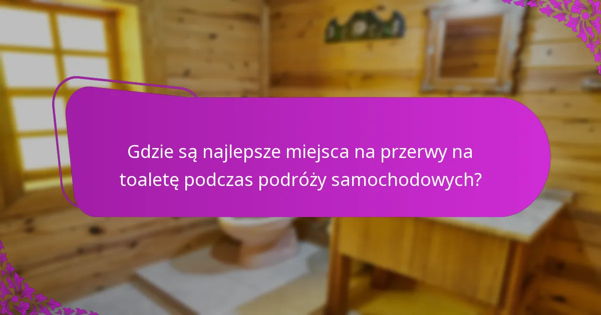 Gdzie są najlepsze miejsca na przerwy na toaletę podczas podróży samochodowych?