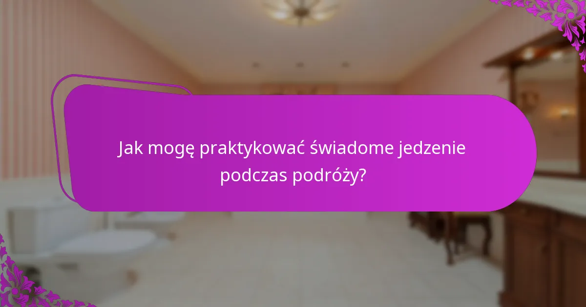 Jak mogę praktykować świadome jedzenie podczas podróży?