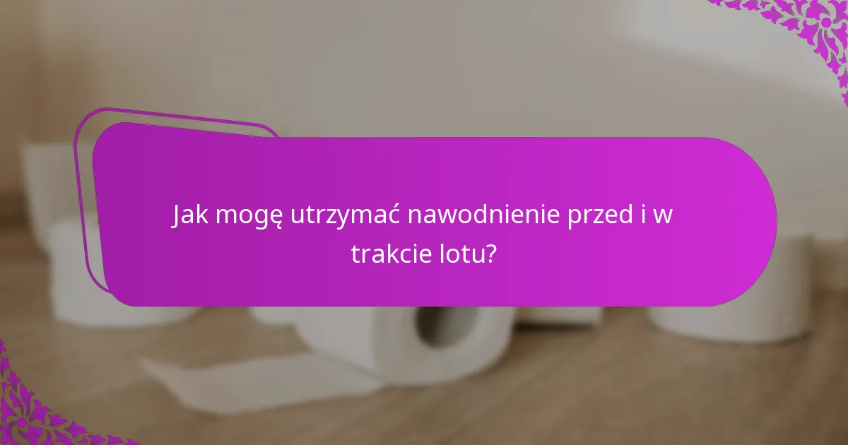 Jak mogę utrzymać nawodnienie przed i w trakcie lotu?