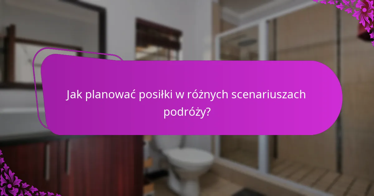 Jak planować posiłki w różnych scenariuszach podróży?