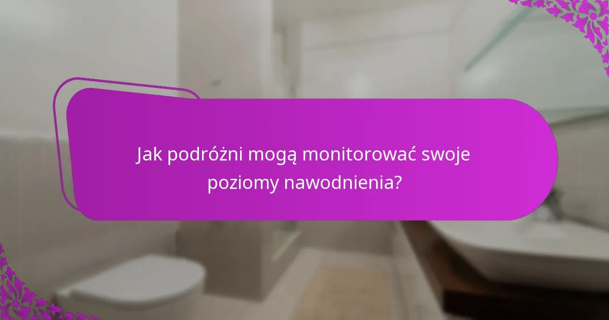 Jak podróżni mogą monitorować swoje poziomy nawodnienia?