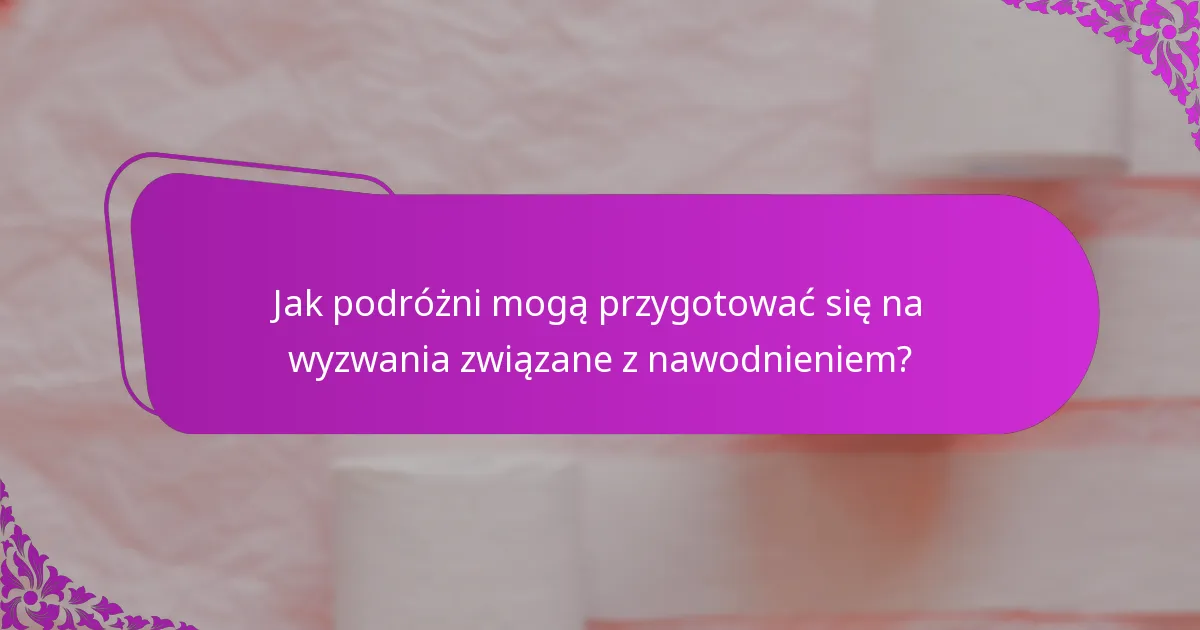 Jak podróżni mogą przygotować się na wyzwania związane z nawodnieniem?