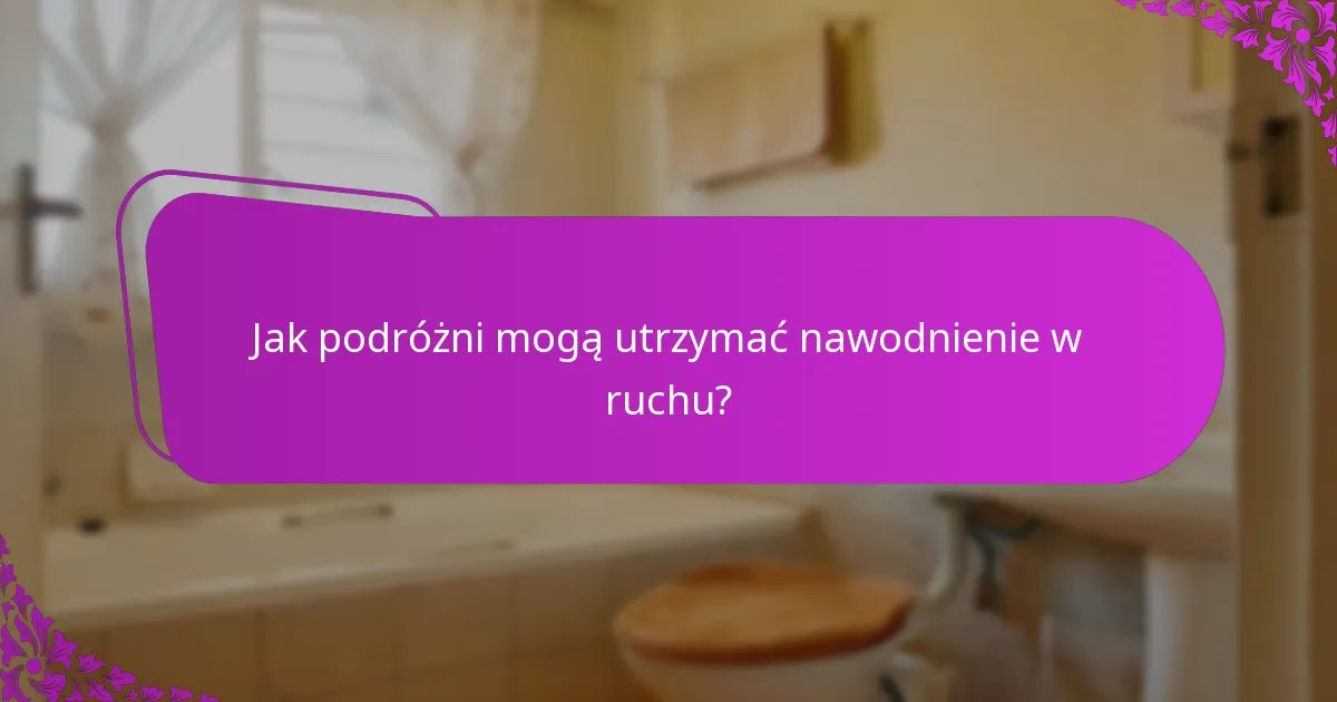 Jak podróżni mogą utrzymać nawodnienie w ruchu?