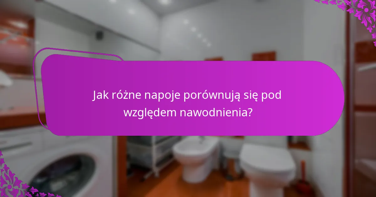 Jak różne napoje porównują się pod względem nawodnienia?