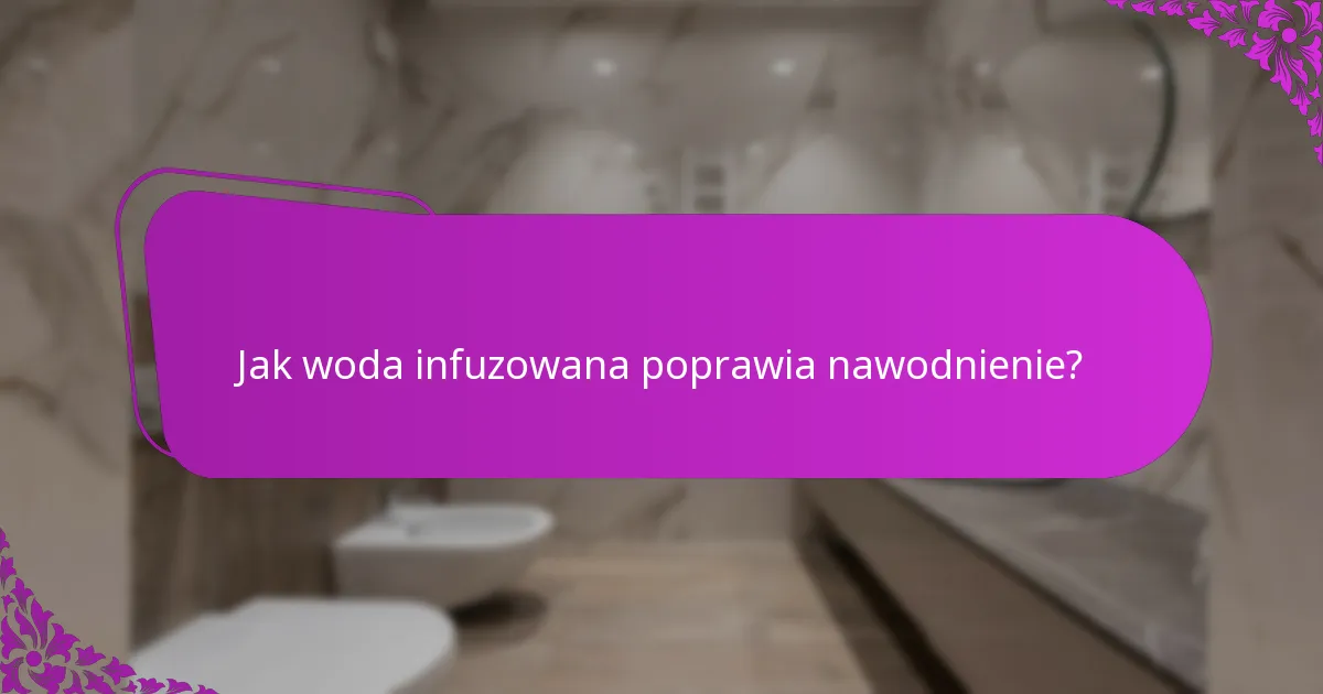 Jak woda infuzowana poprawia nawodnienie?