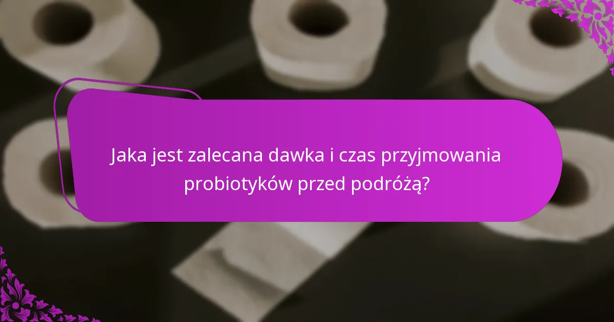 Jaka jest zalecana dawka i czas przyjmowania probiotyków przed podróżą?