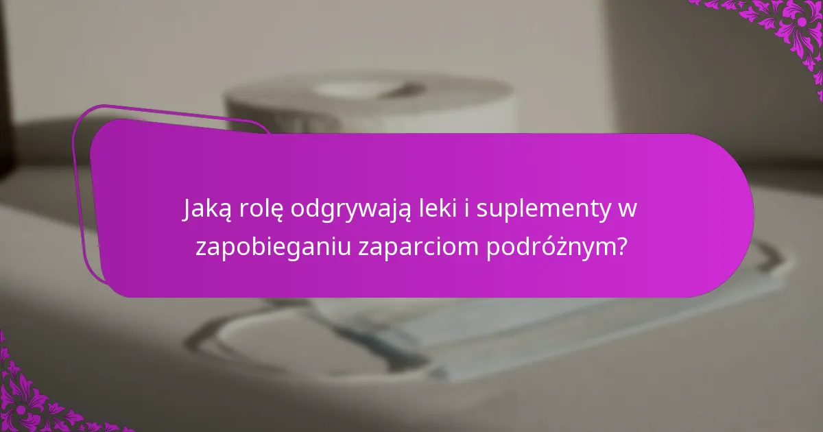 Jaką rolę odgrywają leki i suplementy w zapobieganiu zaparciom podróżnym?