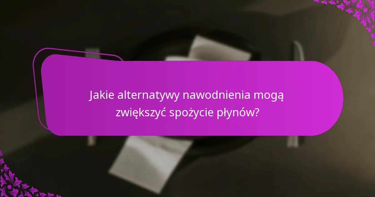 Jakie alternatywy nawodnienia mogą zwiększyć spożycie płynów?