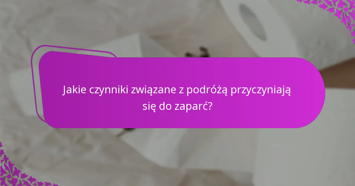 Jakie czynniki związane z podróżą przyczyniają się do zaparć?