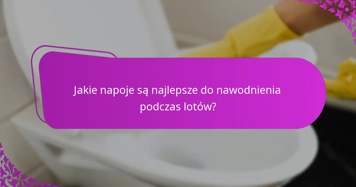 Jakie napoje są najlepsze do nawodnienia podczas lotów?