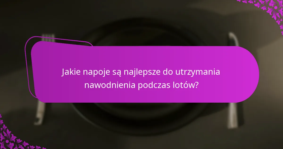 Jakie napoje są najlepsze do utrzymania nawodnienia podczas lotów?