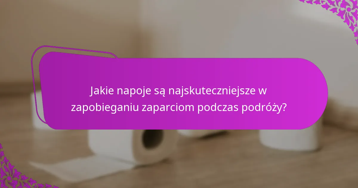 Jakie napoje są najskuteczniejsze w zapobieganiu zaparciom podczas podróży?