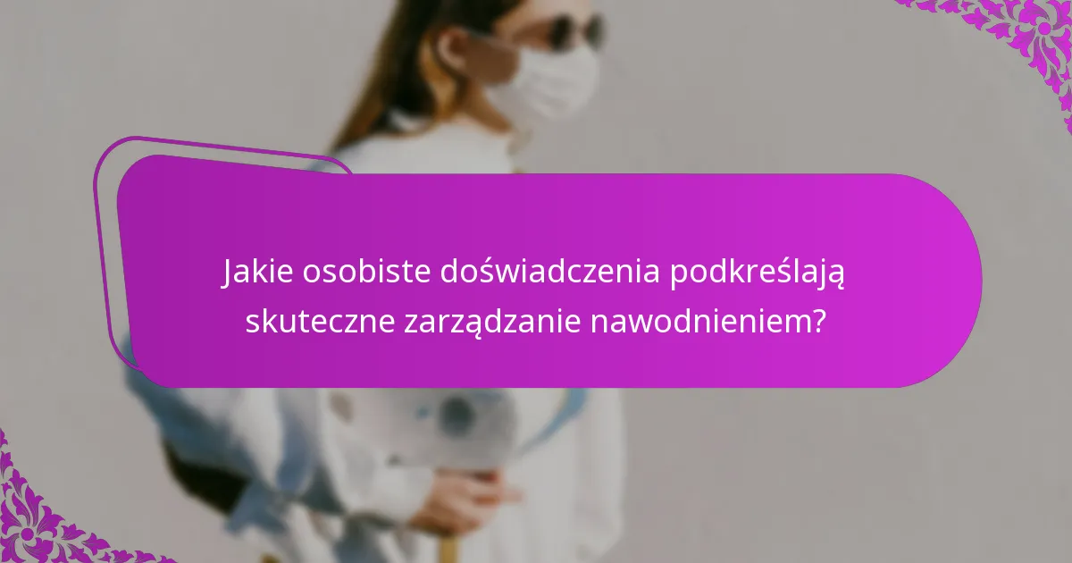 Jakie osobiste doświadczenia podkreślają skuteczne zarządzanie nawodnieniem?