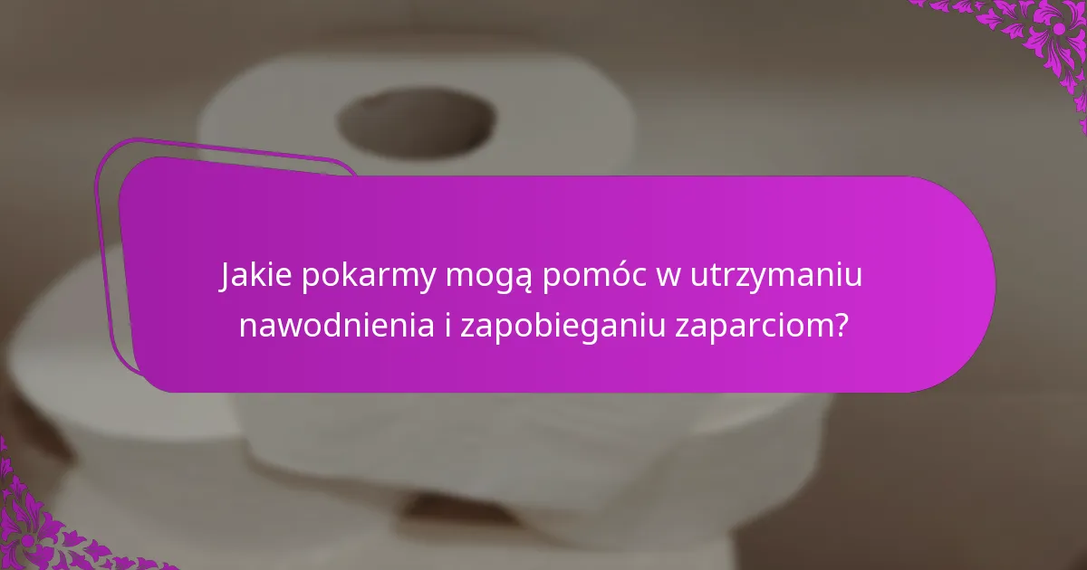 Jakie pokarmy mogą pomóc w utrzymaniu nawodnienia i zapobieganiu zaparciom?
