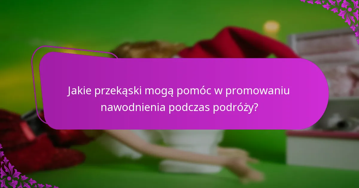 Jakie przekąski mogą pomóc w promowaniu nawodnienia podczas podróży?