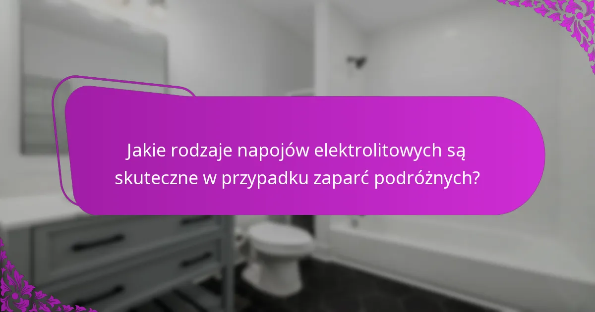 Jakie rodzaje napojów elektrolitowych są skuteczne w przypadku zaparć podróżnych?