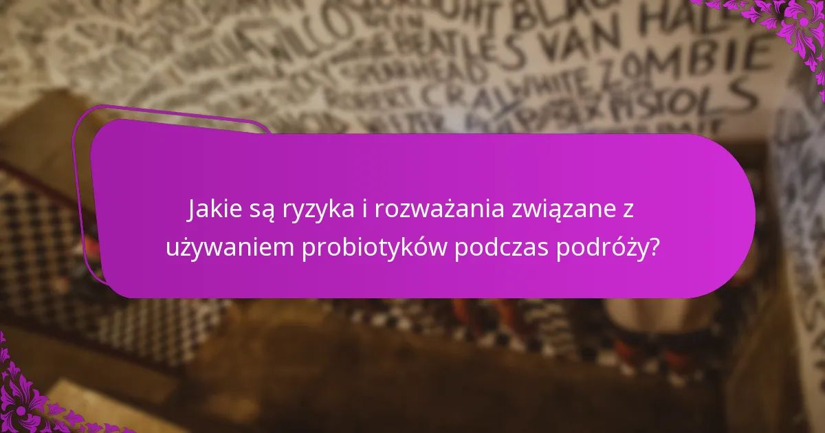 Jakie są ryzyka i rozważania związane z używaniem probiotyków podczas podróży?