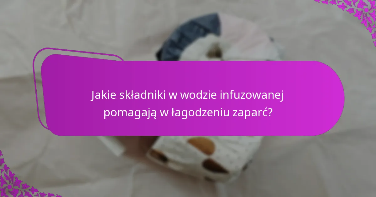 Jakie składniki w wodzie infuzowanej pomagają w łagodzeniu zaparć?