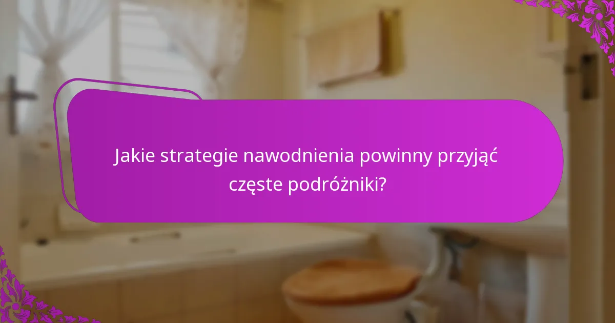 Jakie strategie nawodnienia powinny przyjąć częste podróżniki?