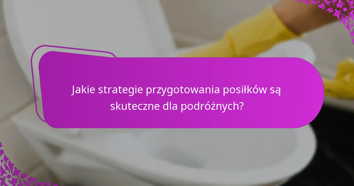 Jakie strategie przygotowania posiłków są skuteczne dla podróżnych?