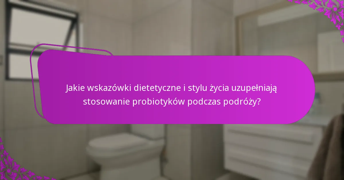 Jakie wskazówki dietetyczne i stylu życia uzupełniają stosowanie probiotyków podczas podróży?