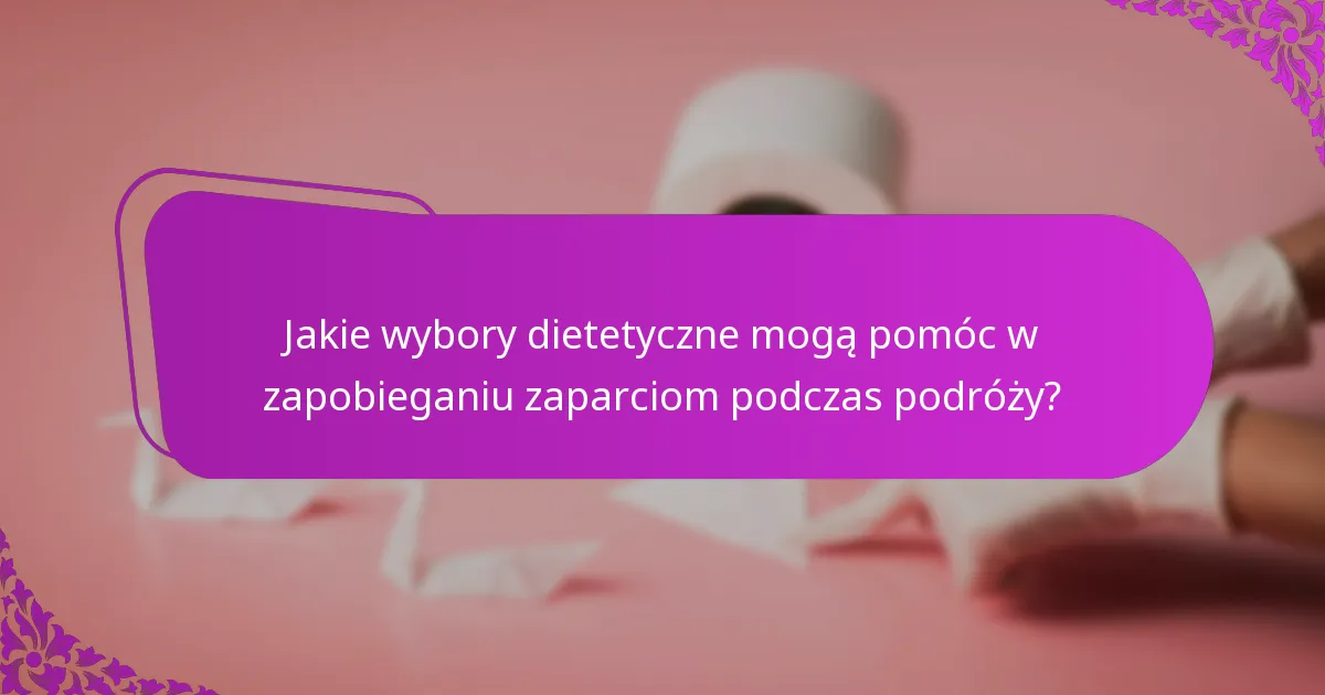Jakie wybory dietetyczne mogą pomóc w zapobieganiu zaparciom podczas podróży?