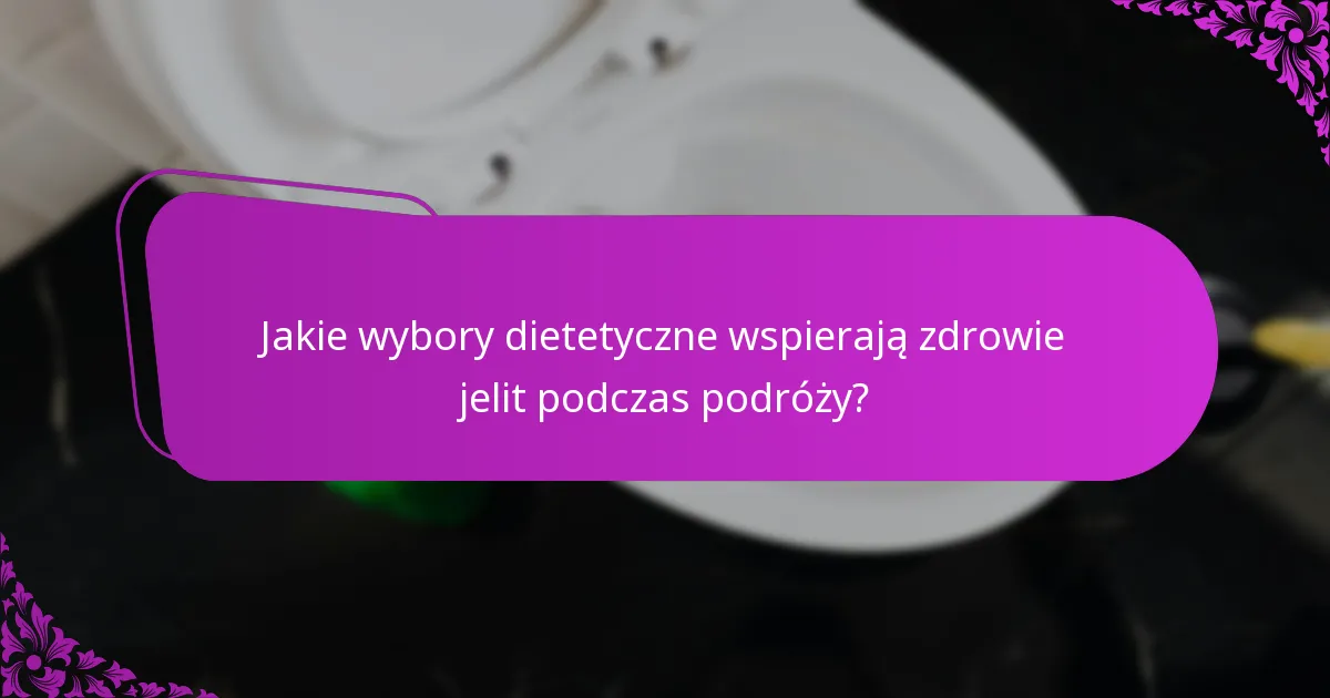 Jakie wybory dietetyczne wspierają zdrowie jelit podczas podróży?